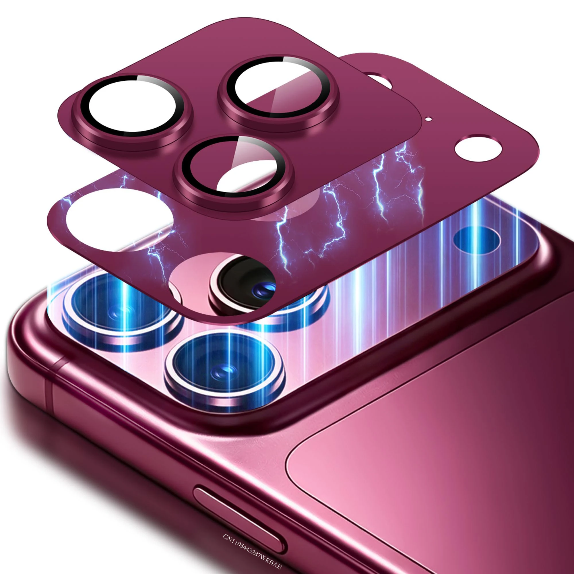 3/2/1 Pcs Frosted Armor Camera Lens Protector for iPhone 18 Pro Max 18 17 Pro One Piece Metal Glass Original Official Burgundy