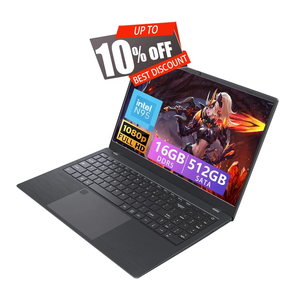 new brand laptop 15.6inch Win11 1080P screen N95 pc computer 16gb 12gb ddr4 ram 512gb ssd laptop i7 Type C