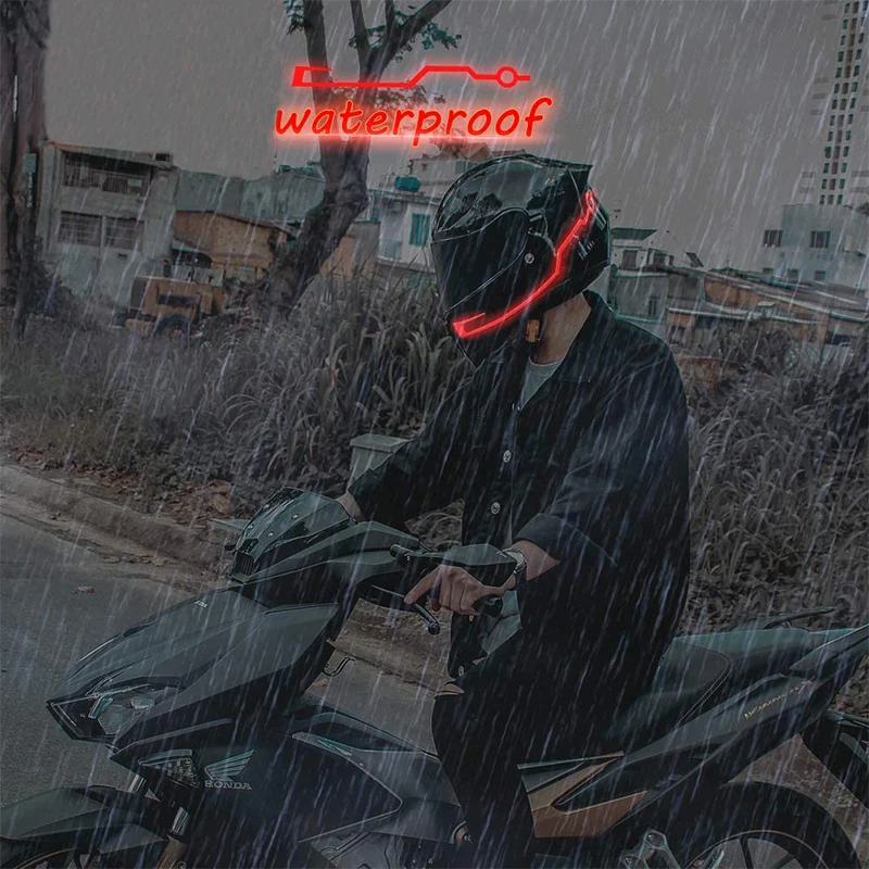 Motorcycle Helmet LED cold light Strip EL Waterproof Sticker 4 Flashing Warning Lights Night Riding Helmet Motor Accessories