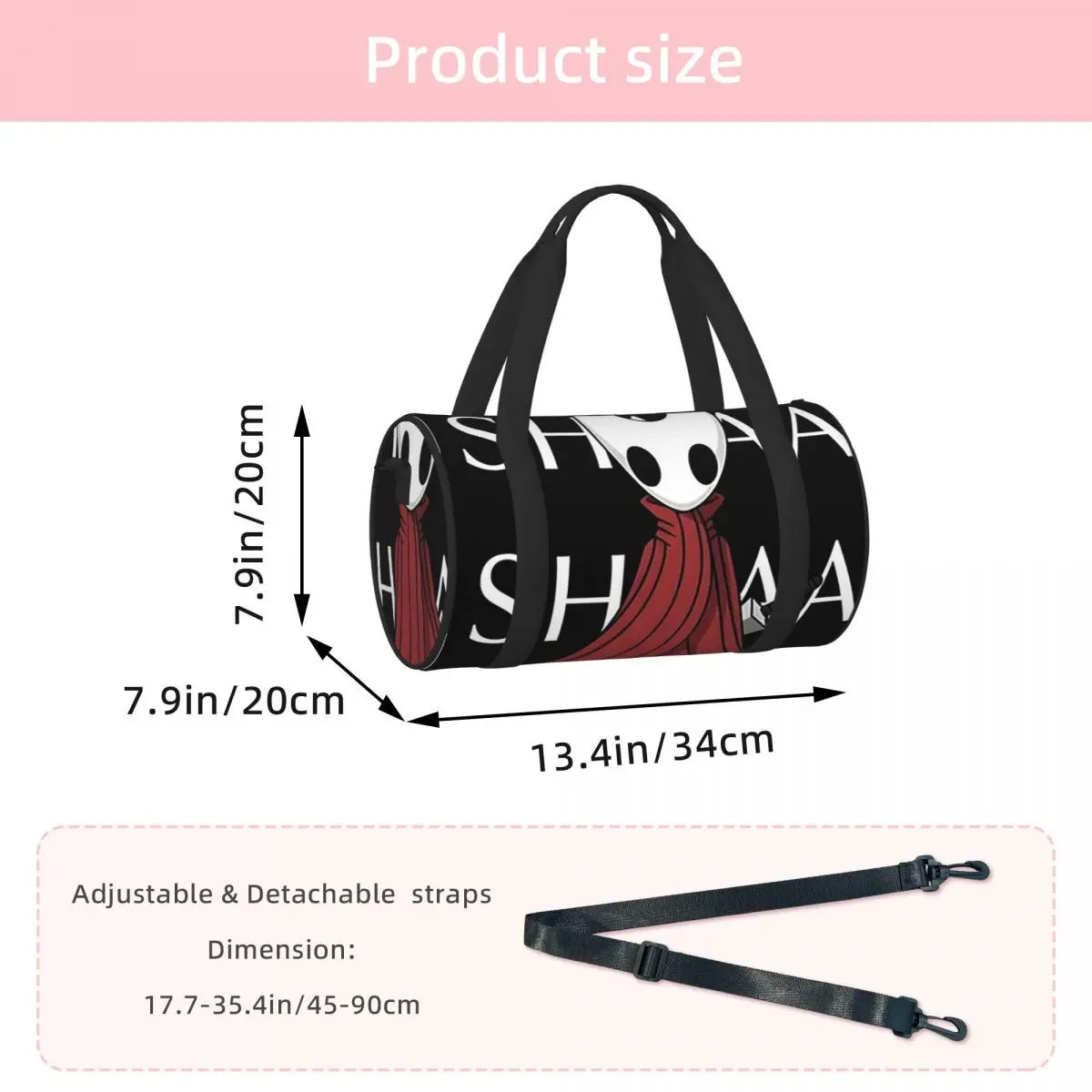 Hollow Knight Silksong Shaa Hornet Battle Cry Luggage Bag Multi-Functional Duffle Tote Bag Handbags Gym Bags Fitness