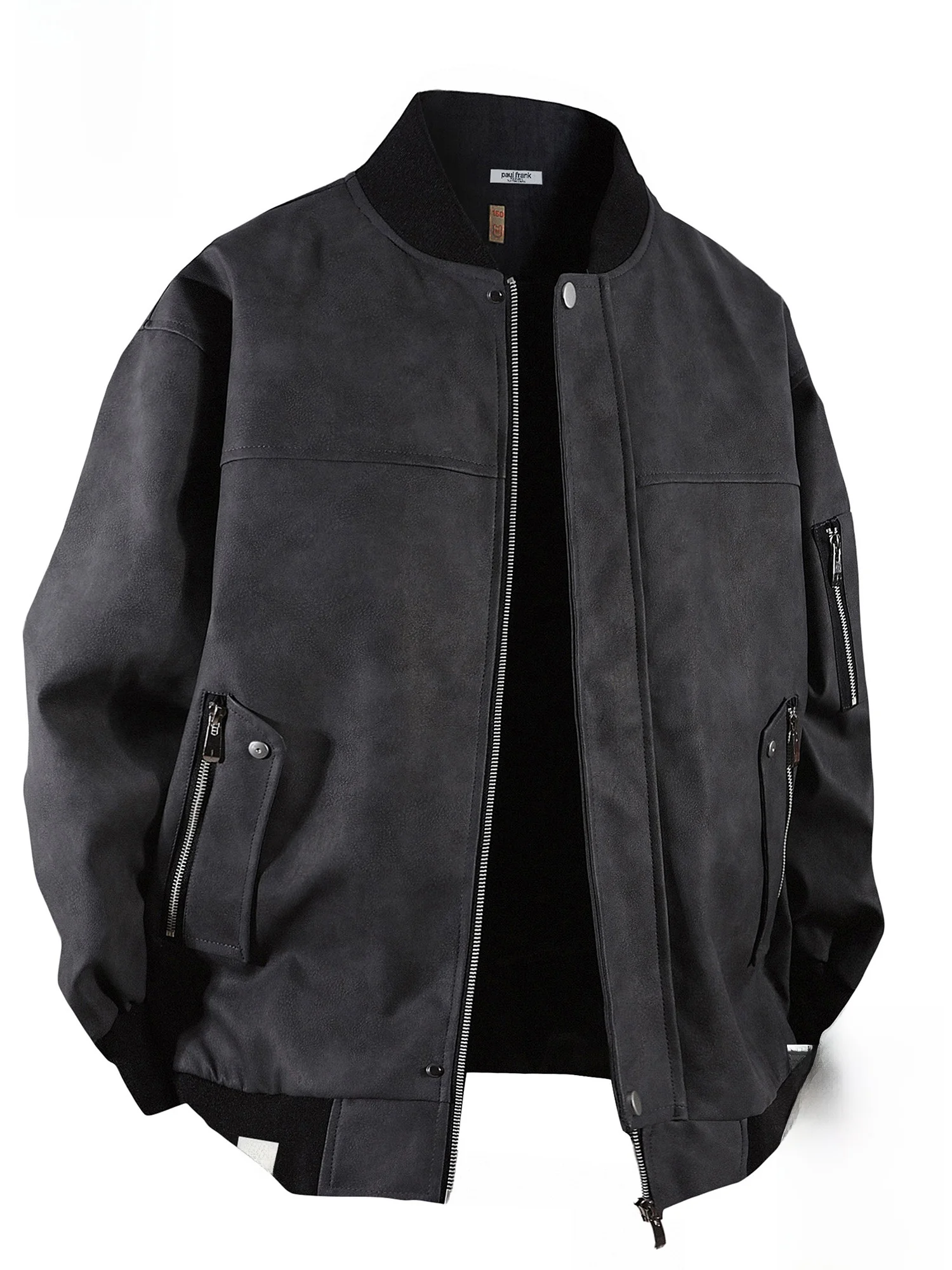 

Мужская зимняя куртка Paul Frank: повседневная рабочая одежда, ветрозащитная кожаная куртка в американском стиле, с воротником-стойкой, длинными рукавами, молодежная мода