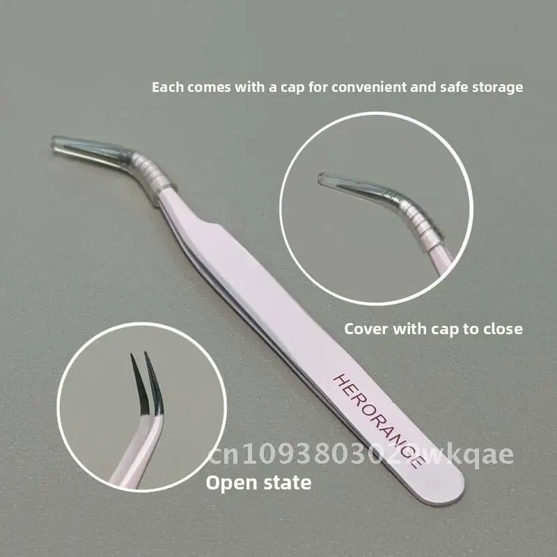 HERORANGE – pincettes à crochet papillon en acier inoxydable, outil d'application de faux cils sans colle, Clip féerique rose
