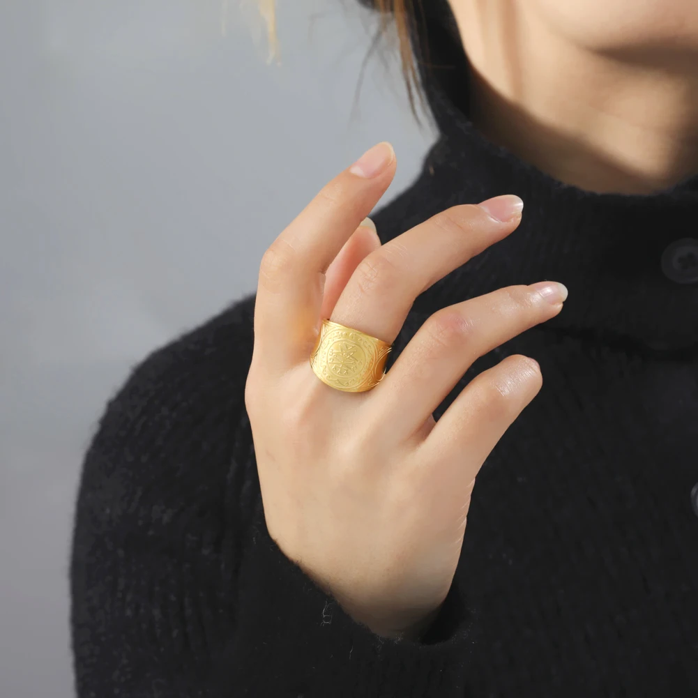 Dawapara Siegel der sieben Erzengel Geheimnis des Universums Ring Edelstahl Salomon Kabbalah Schutz Amulett Talisman – Detail 13