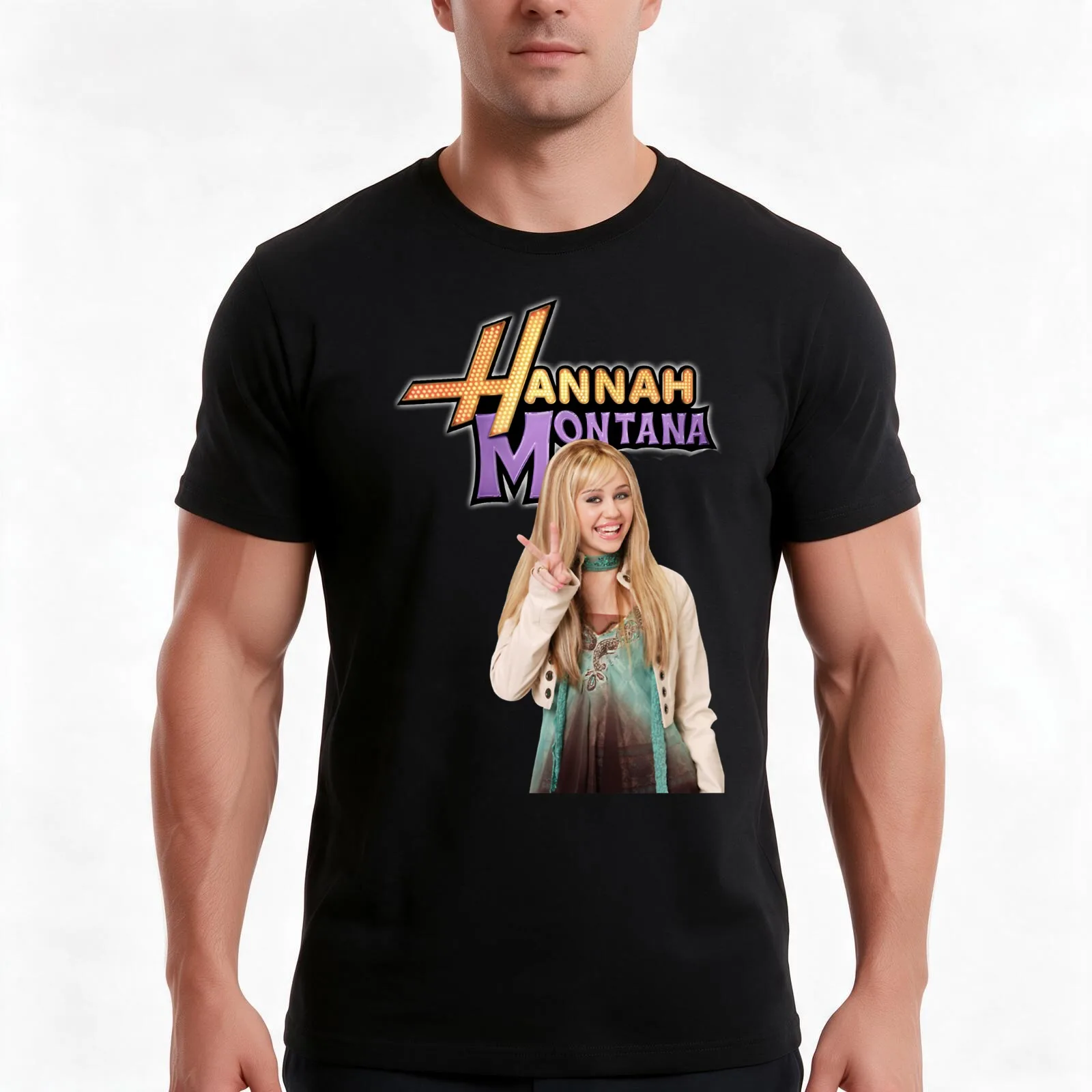 hannah rockstar T-Shirt, Summer Casual Cotton Tee, Oversized Streetwear Tops, Vintage Graphic Print, Loose Fit Short Sleeve