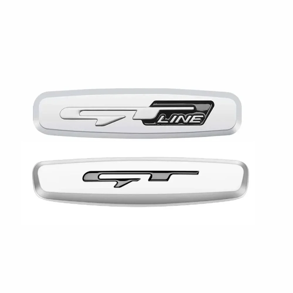 Silver GT Badge For KIA Sticker 2pcs KIA Seat Sticker GT Line Emblem Sticker For KIA Sportage Stinger CARNIVAL Optima K5 K2 K3