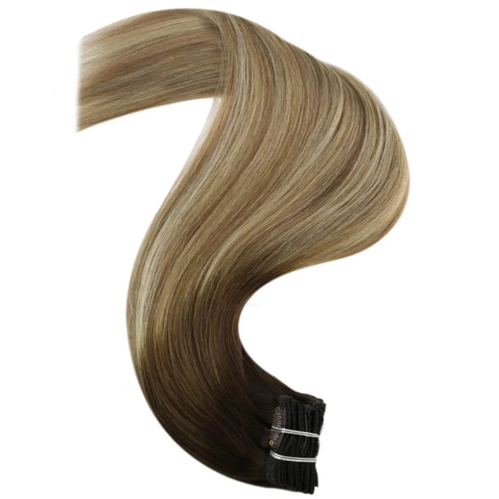 Procureur gSee-Extensions de cheveux à clipser pour femmes, 100% vrais cheveux humains, cheveux raides et naturels, cheveux Remy, utilisation 03, 14-24 pouces