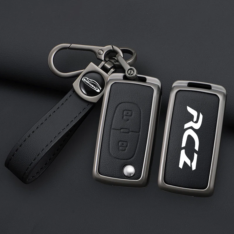 Car Logo Key Case For Peugeot RCZ GTLine 207 407 407 408 308 408 508 2008 3008 4008 50000 Zinc Alloy Keychain Shell Accessories