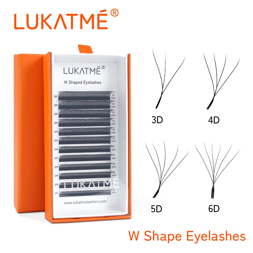 

LUKATME W Shaped Eyelashes 3D 4D 5D 6D W Premade Fans Lashes 0.07mm Fluffy Faux Eyelash Extensions