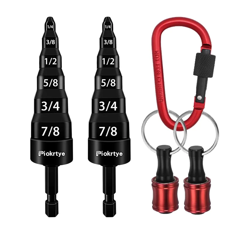 ABPR-HVAC Multi-Tool Set: 2 Pcs Copper Expander Swaging Drill Bits, Air Conditioner Copper Pipe 6-In-1 Flaring Solution