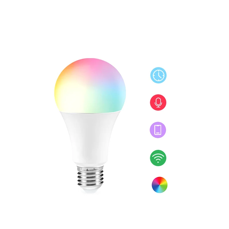 Graffiti Smart LED Bulb Wifi RGB CW Voice Control Bulb For Amazon Alexa Google Home Room Decoration E27
