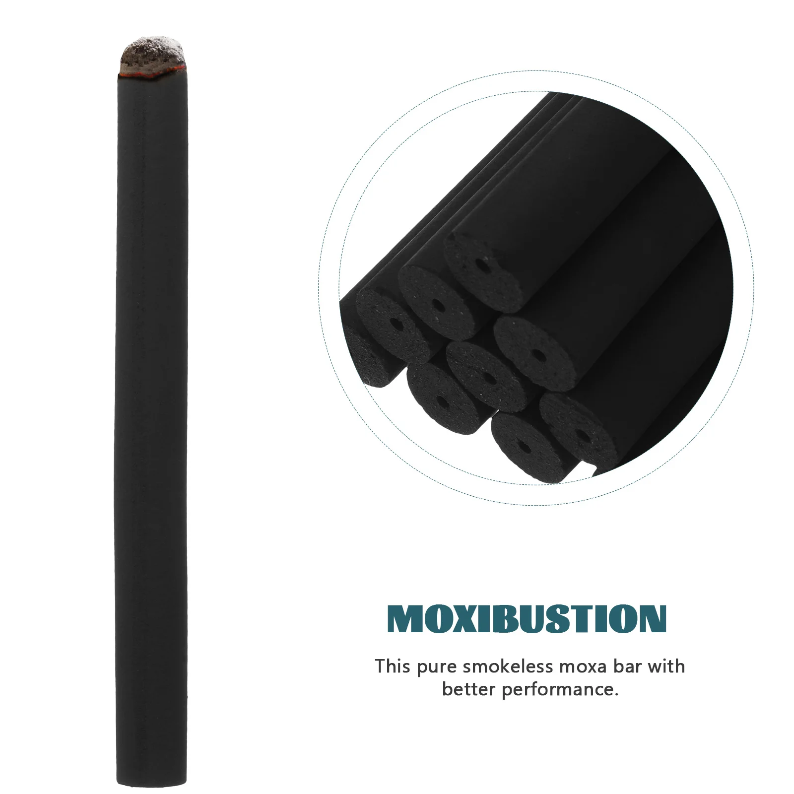 10pcs 12x12cm Smokeless Moxa Rolls Handmade Moxa Sticks Bar for Moxibustion (Black)