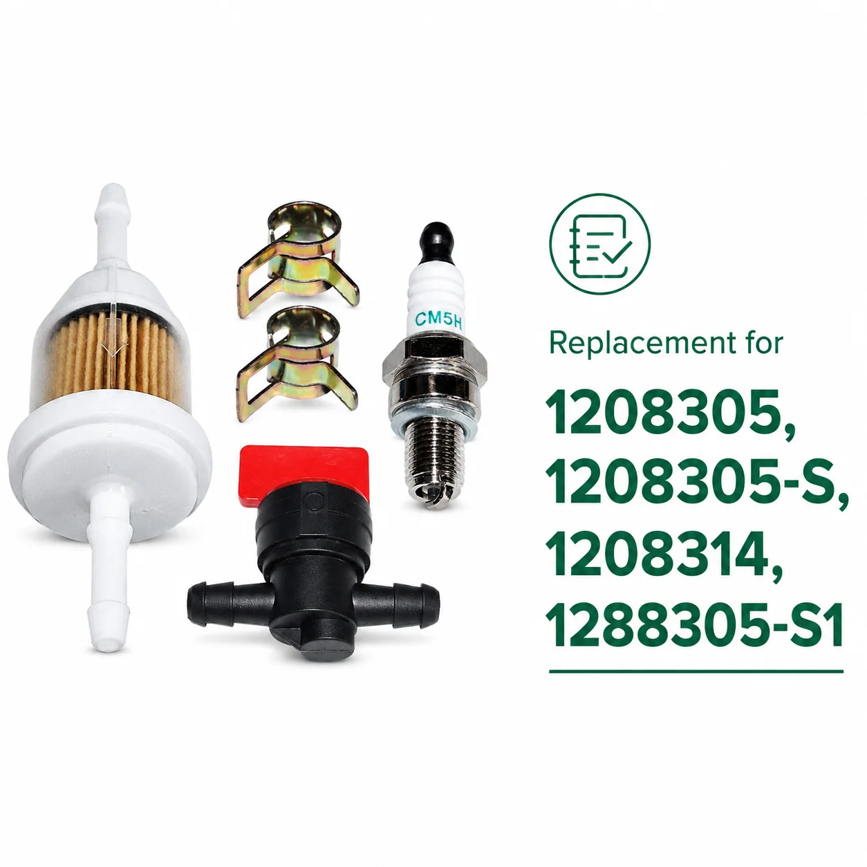 Fuel Filter Shut-Off Valve Spark Plug Kit For Kohler Command Pro CV11 CV12.5 CV13 CV14 CV15 CV16 12 083 05-S 12 083 14 Engine