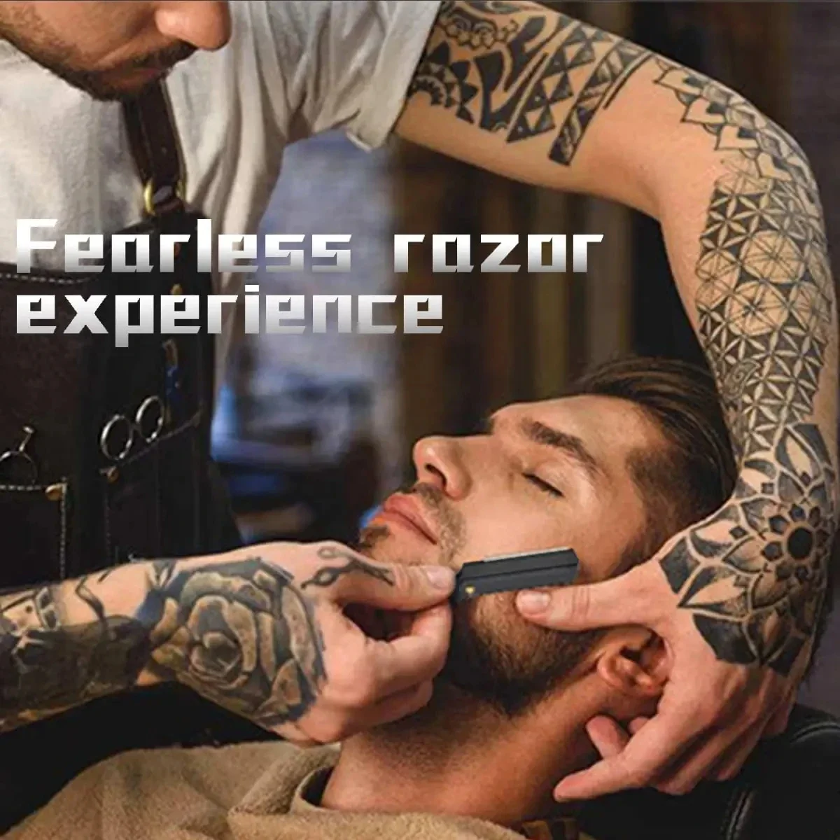 Thumb Manual Razor Straight Edge Haircut Beard Eyebrow Shaver Men Depilation Razor Hairdresser Trimming Replaceable Blades