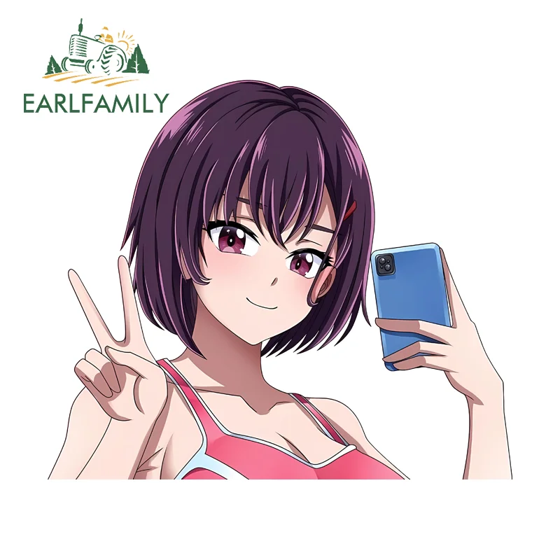 EARLFAMILY Mikazuki Shizuka DIY Stickers Lovely Cartoon Decal Occlusion Scratch Practical Waterproof Decoration Accessories