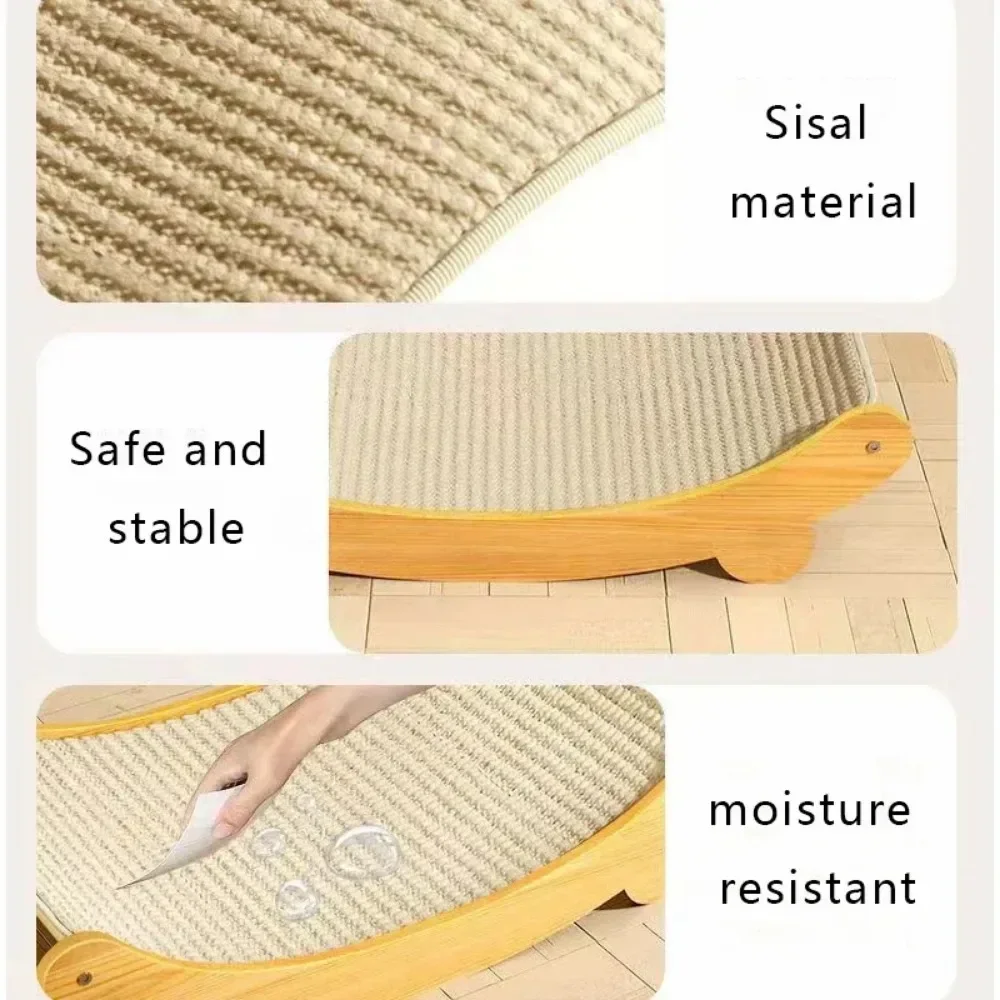 Cat Scratching Pads Wooden Cat Scratch Board Multifuction Cats Sleeping Bed Detachable for Cats Training Grinding Claw Toy Board