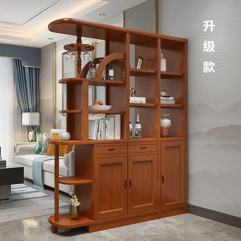 

Solid wood wine cabinet, living room partition , entrance screen cabinet, decorative cabinet, foyer