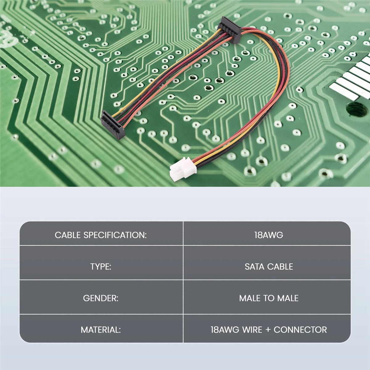 ATX Motherboard 4Pin to 2-Port Serial ATA SATA Hard Drive Adapter Power Cable for Lenovo IPC & Tax Controller 18AWG XY