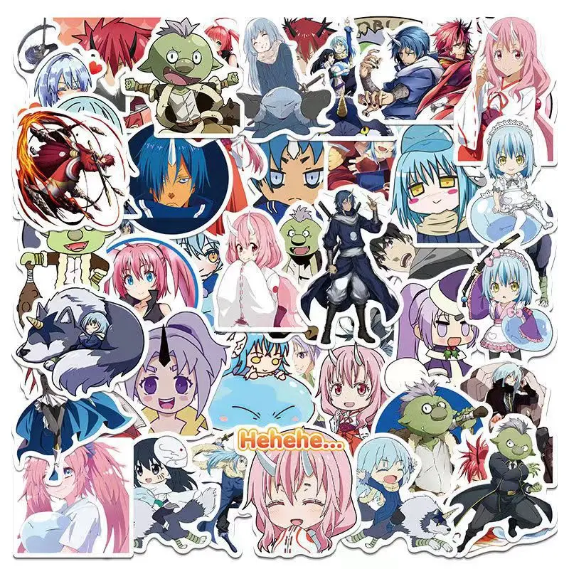 50pcs That Time I Got Reincarnated as a Slime Sticker Cartoon Mobile Phone Bottle Notebook Waterproof Decorative Stickers