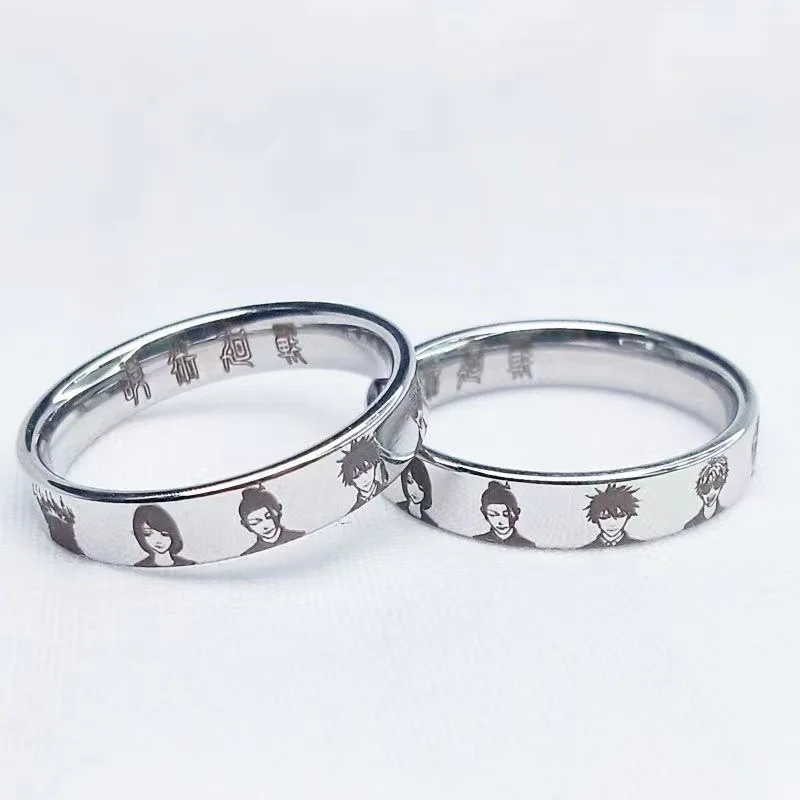 Jujutsu Kaisen Itadori Yuji التيتانيوم الصلب الدائري للرجال النساء الحد الأدنى خواتم الاصبع عادية غير يتلاشى حلقة قلادة هدايا جديد