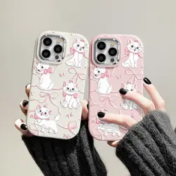 Sanrio Full Screen Lovely Four Only Mary Cat dla iPhone 15 14 13 12 11 Pro Max XS XR 8 Plus Clear Anti Drop iPhone 14 Case Y2k