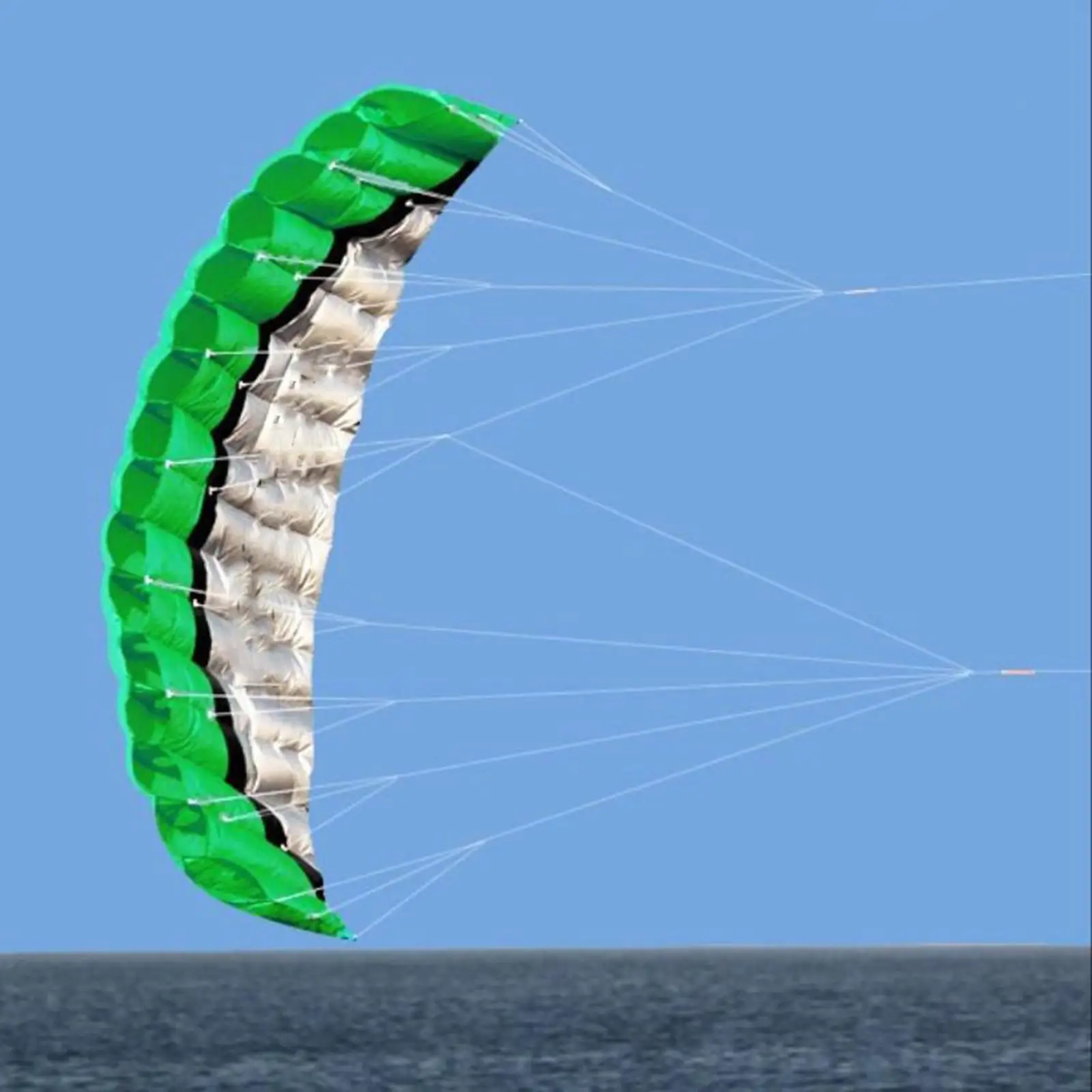 Picture 7: Stunt Power Kite Inflatable Parafoil Parachute Outdoor Flying Wing Green