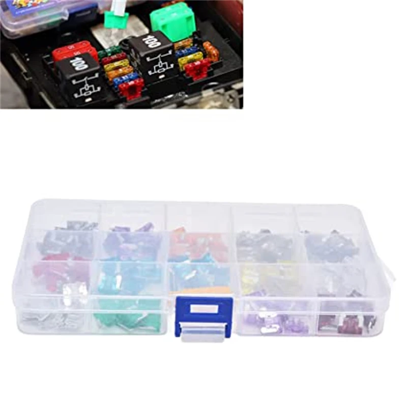 140pcs 5/7.5/10/15/20/25/30A Car Blade Fuse Assortment Assorted Kit Blade Set Auto Truck Automotive