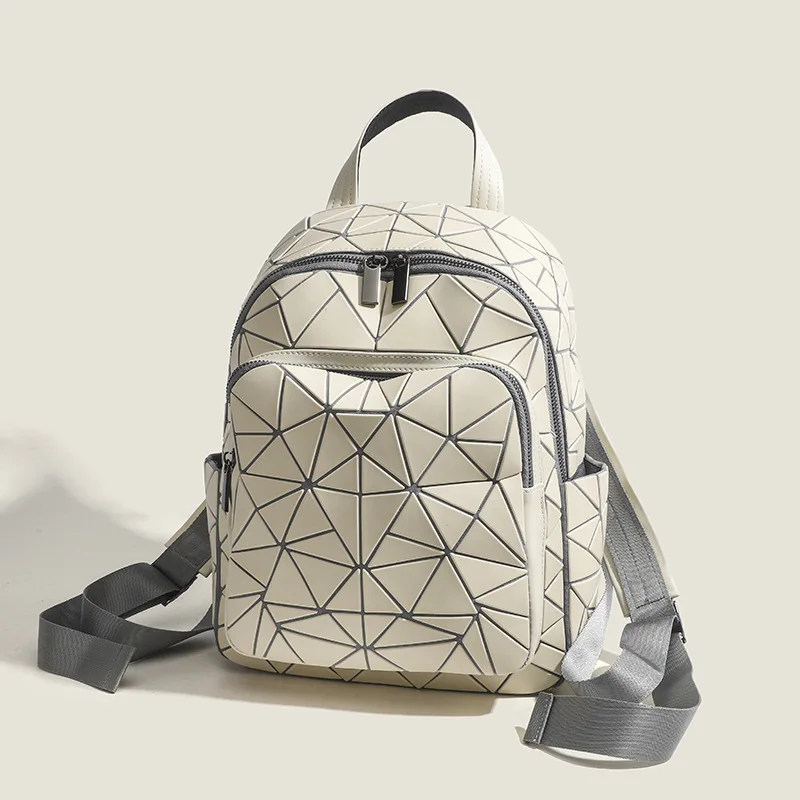 New Korea female Backpacks Women Large Capacity Geometric Backpack Bag Female Drawstring Holographic Backpack School Bag