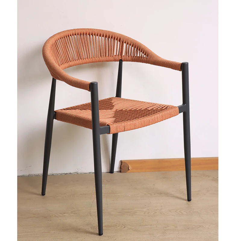 xx-Modern Style Commercial Waterproof Aluminum Rattan Dining Chairs Farmhouse Restaurant Cafe Garden Outdoor Dining Living Room