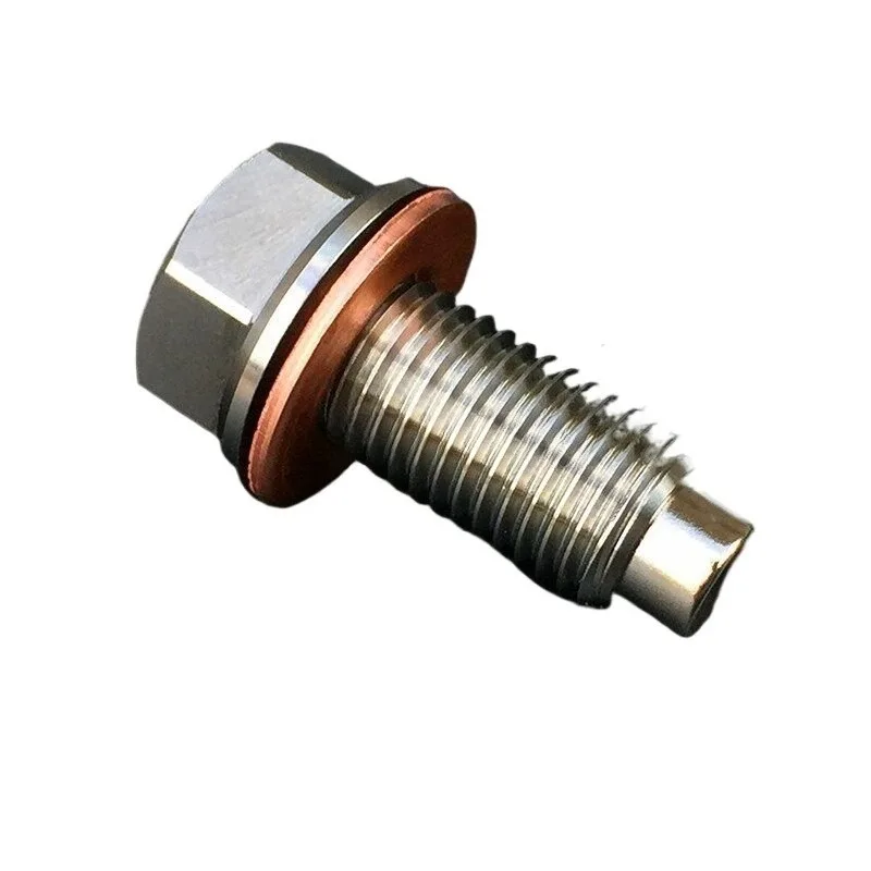 For Automobile Modification Stainless Steel Magnetic Oil Drain Screws, Mechanical Accessories M12m14