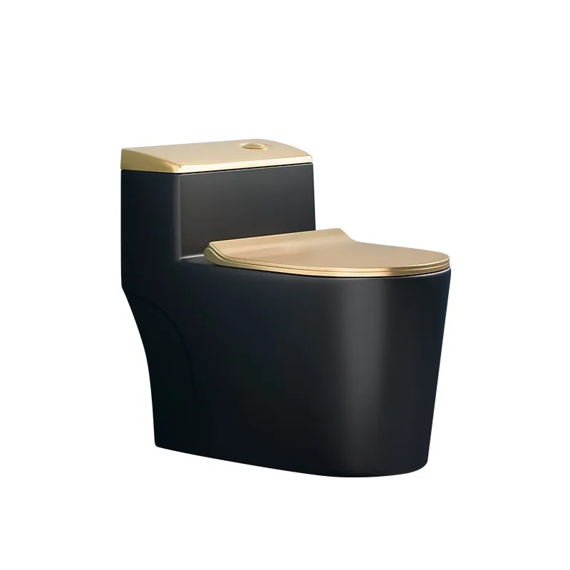 Bild 6: Toilettensitz Toilette Zuhause kreative Persönlichkeit schwarz und gold super Wirbel