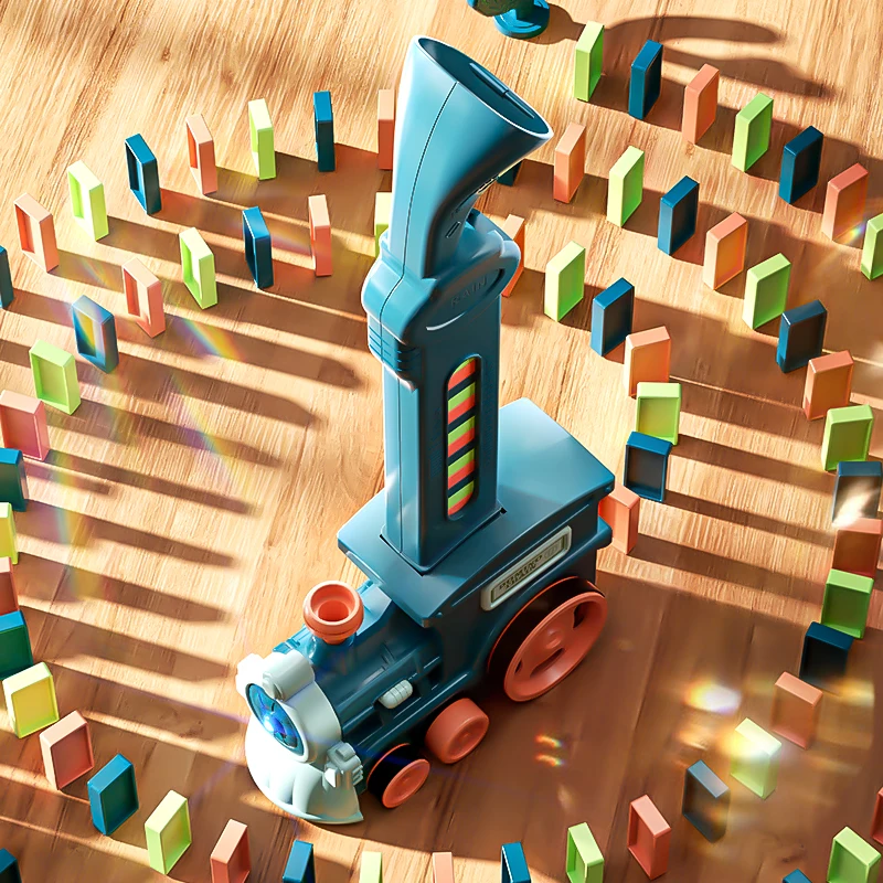 Automatisch leggen Domino Trein Elektrische Domino Legset, Kit Creatief Spel Intelligentie Educatief DIY Speelgoed Kind Verjaardag