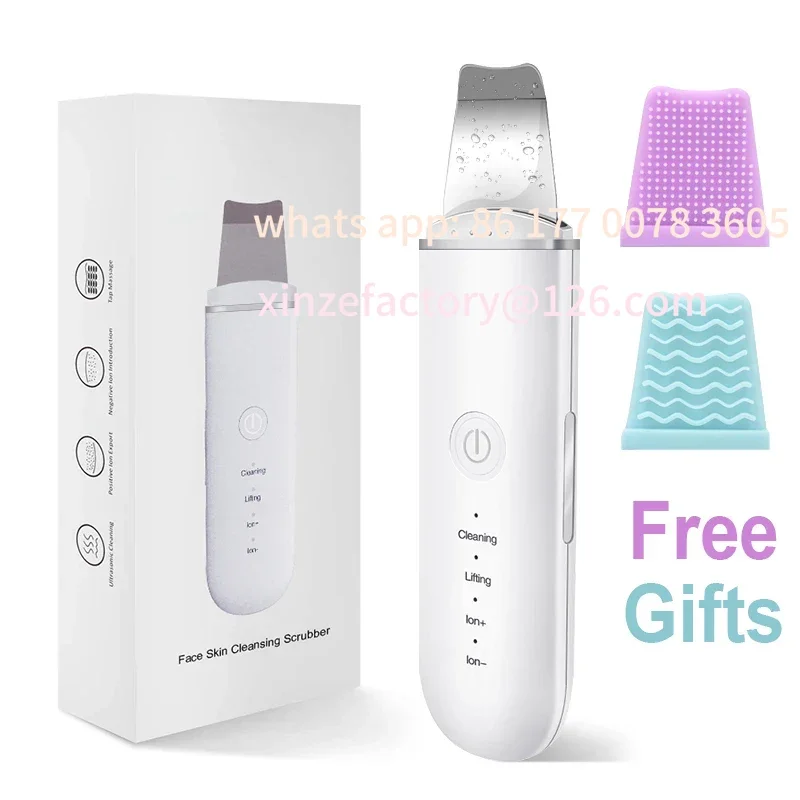 

Customizable Ultrasonic Skin Scrubber Vibration Face Spatula Blackhead Remover Shovel Clean Cavitation