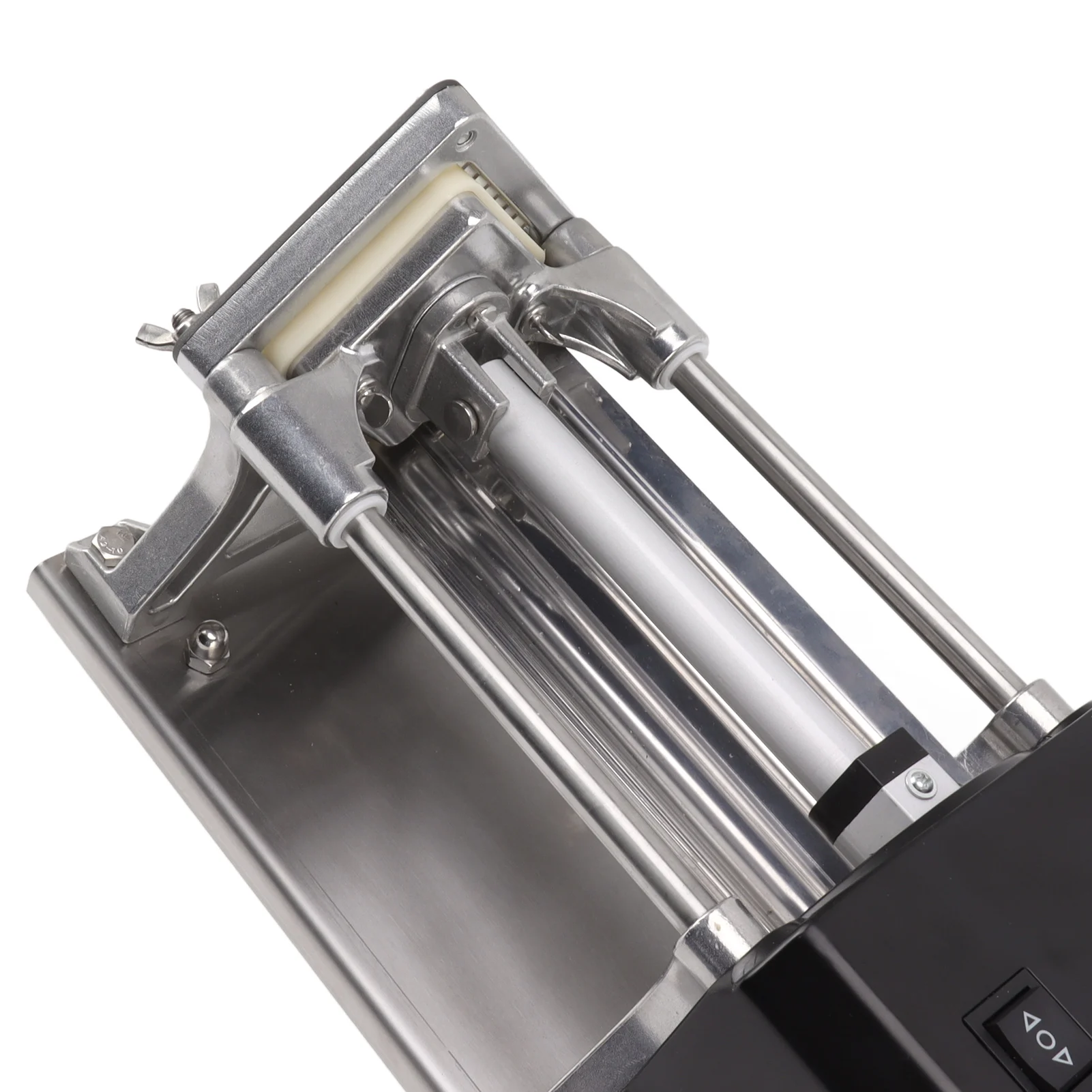 الفرنسية فراي القاطع آلة الضغط على زر التحكم الفولاذ المقاوم للصدأ 100-240 فولت الثقيلة آمنة الفرنسية فراي القاطع مع استبدال شفرات