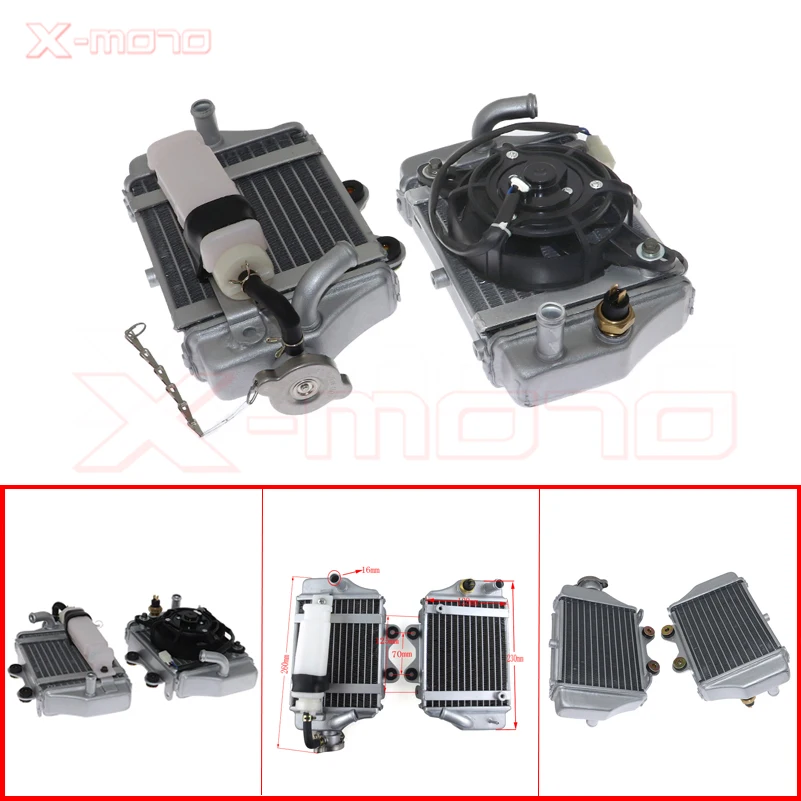 

Motorcycle Water tank cooler engine radiator Assembly for Xmotos Apollo SHINERAY Zongshen Loncin Lifan 150cc 200cc 250cc Engine