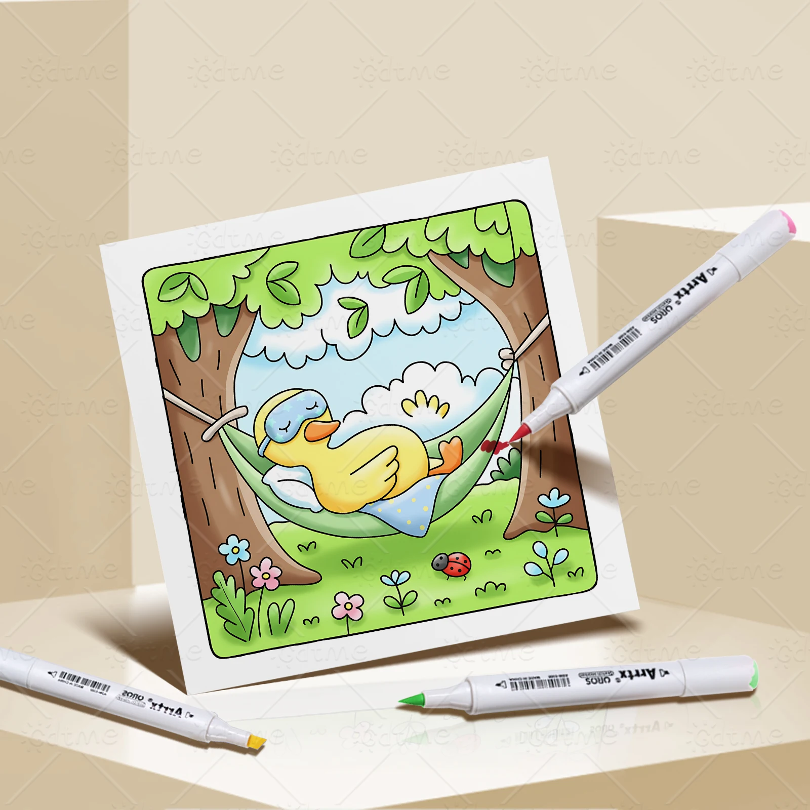 SILLY GOOSE Malbuch mit einfachen Mustern für Erwachsene, niedliches Zeichenbuch, perfektes Geschenk für Party und Geburtstag – Detail 6
