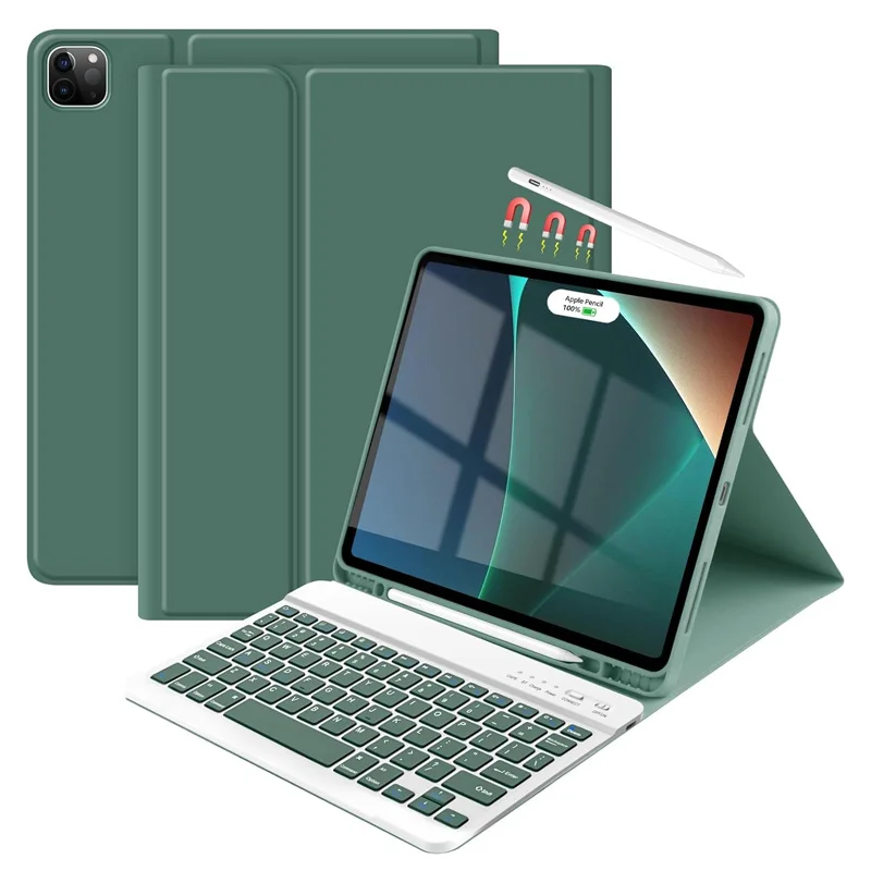 

Чехол для iPad Pro 11 с клавиатурой, съемная беспроводная клавиатура, чехол для планшета iPad Pro 11 2022/2021/2020/2018 4-го/3-го/2-го поколения, Funda
