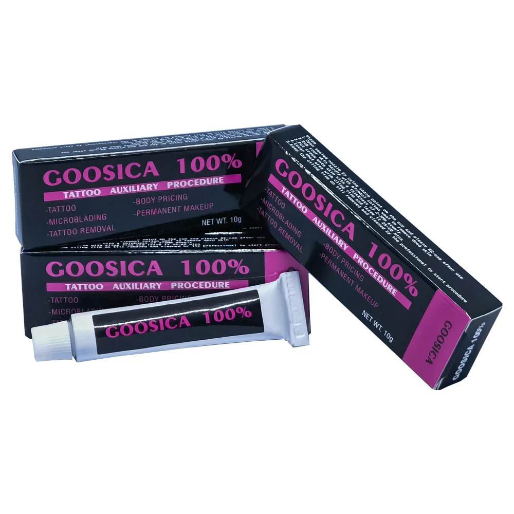 100% Goosica Tattoo Cream for Permanent Makeup Eyebrow Lips Liner Tattoo Art Beauty Microblading Piercing Auxiliary 10g