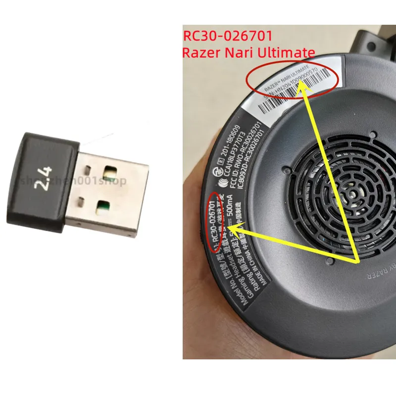 USB Dongle Receiver adapter For Razer Nari Ultimate Wireless Gaming head-mounted Headphones RC30-026701