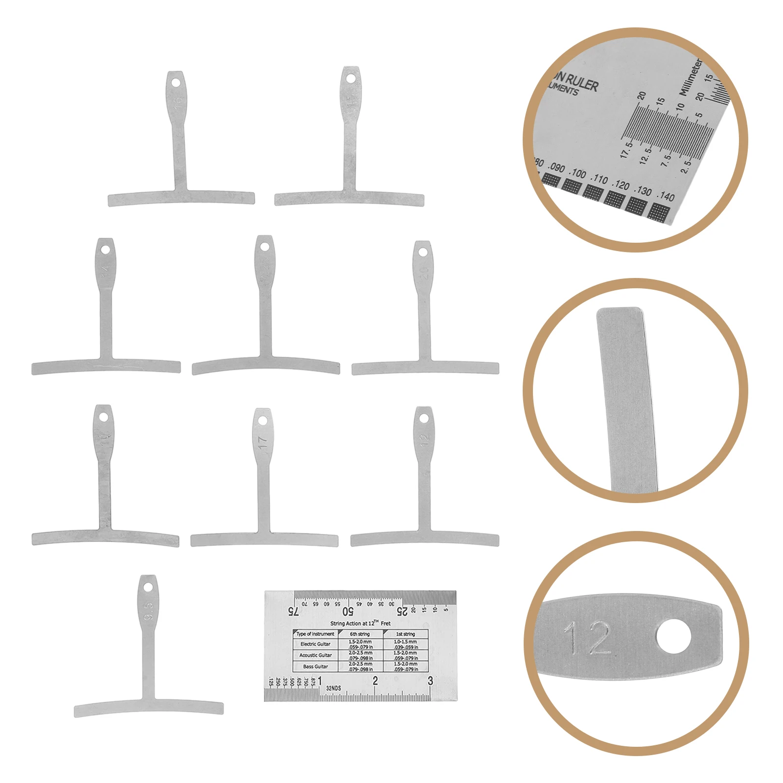 

Curve Ruler Set Guitar Radius Action Gauge Luthier Tool Setup Tools Iron Measuring Understring