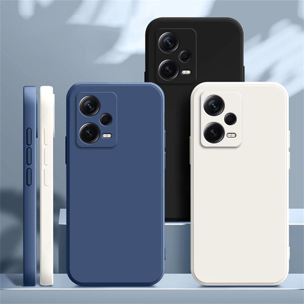 Funda de Silicona Mate Cuadrada para Xiaomi Redmi Note 11 12 5G Note 13Pro+, Fundas Suaves para Redmi Note 14 Pro 5G, Fundas Básicas Mate