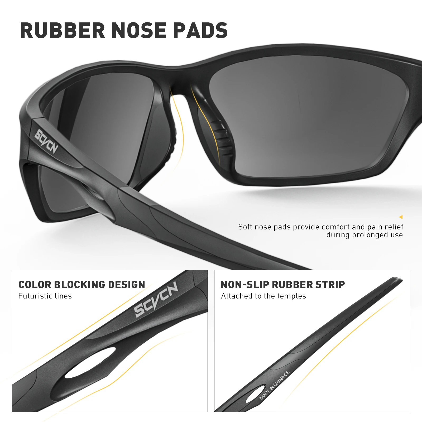 SCVCN Outdoor Polarisierte Brillen Wandern Angeln Gläser UV400 Schutz Sport Brille Männer Frauen Reiten Fahren Sonnenbrille