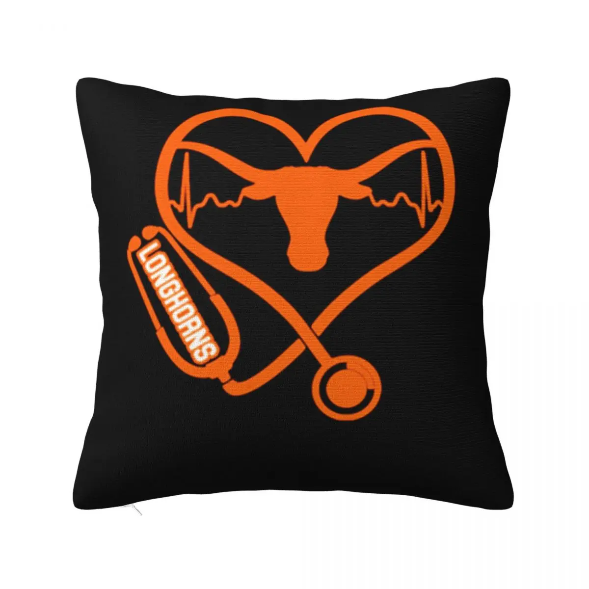 Love Texas Longhorns Stethoscope Heartbeat Nurse Good Quality Game Printing Trend Personality Pillow Case