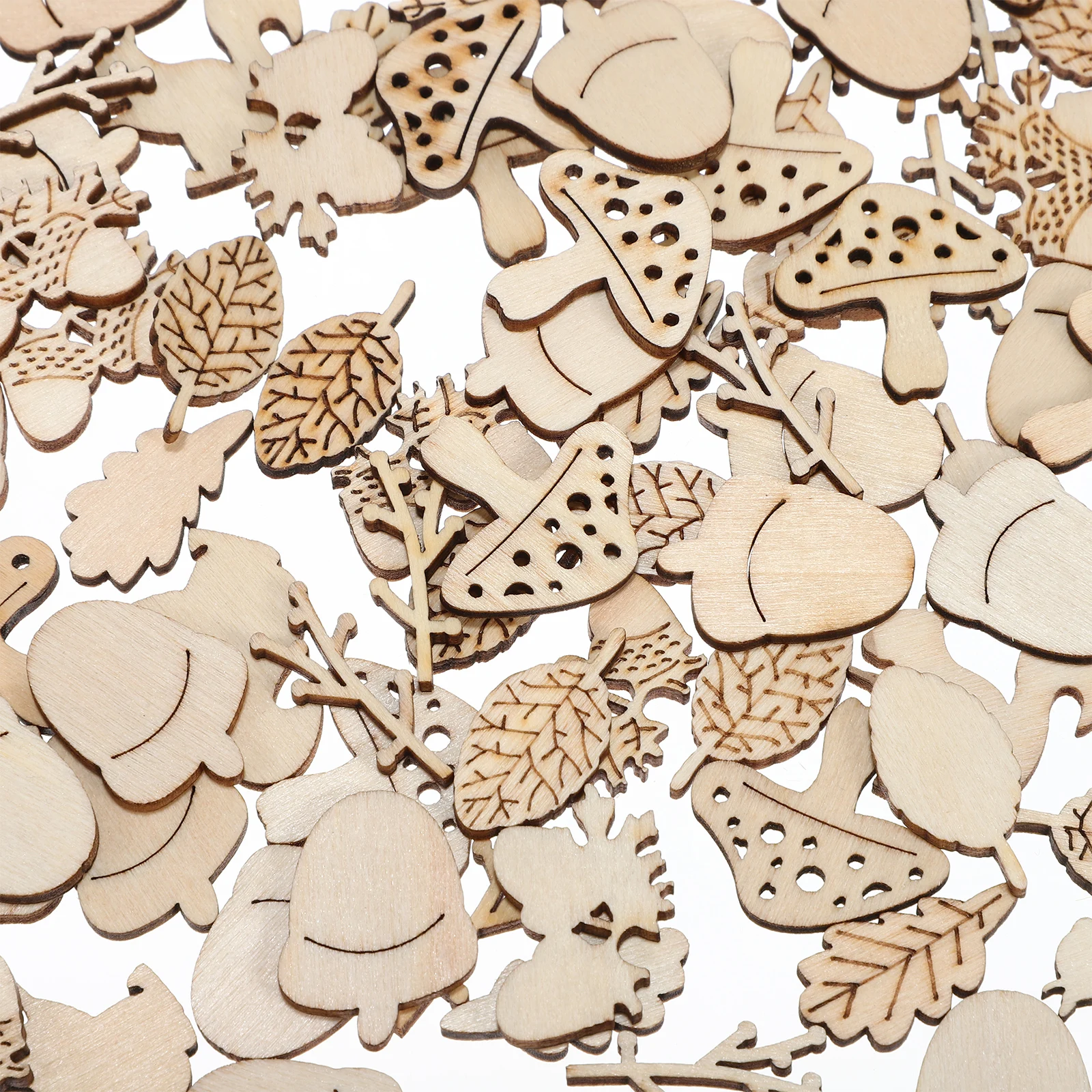 

200 Pcs Slices Unfinished Wooden Shapes Craft Unfinished Wood Supplies Blank Pieces For DIY Projects Safe Smooth