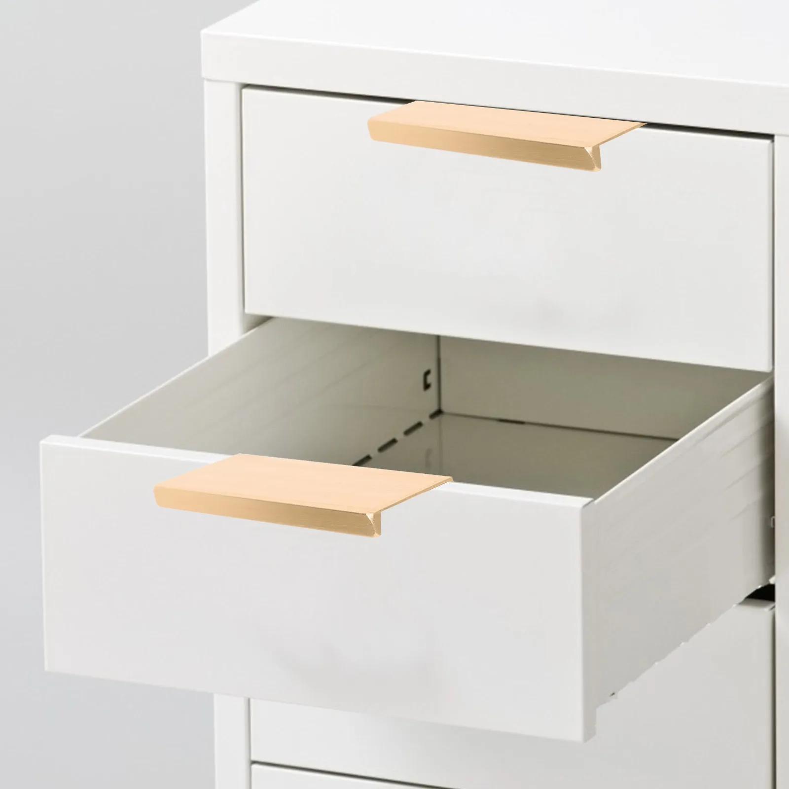 

4 Pcs Golden Handle Edge Finger Pull Cabinet Drawer Hidden Metal Modern Minimalist Kitchen Wardrobe Furniture