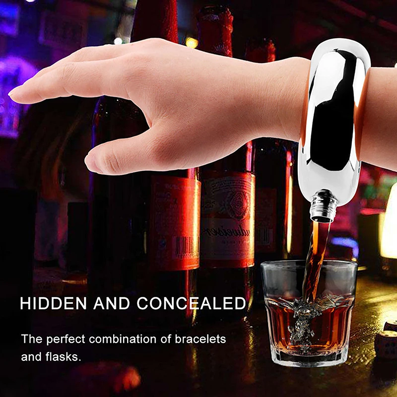 3.5OZ Bracelet Elegant Wine Bottle For Whiskey Vodka Alcohol Bangle Hip Flask Drinkware Accessories Round Hip Flask