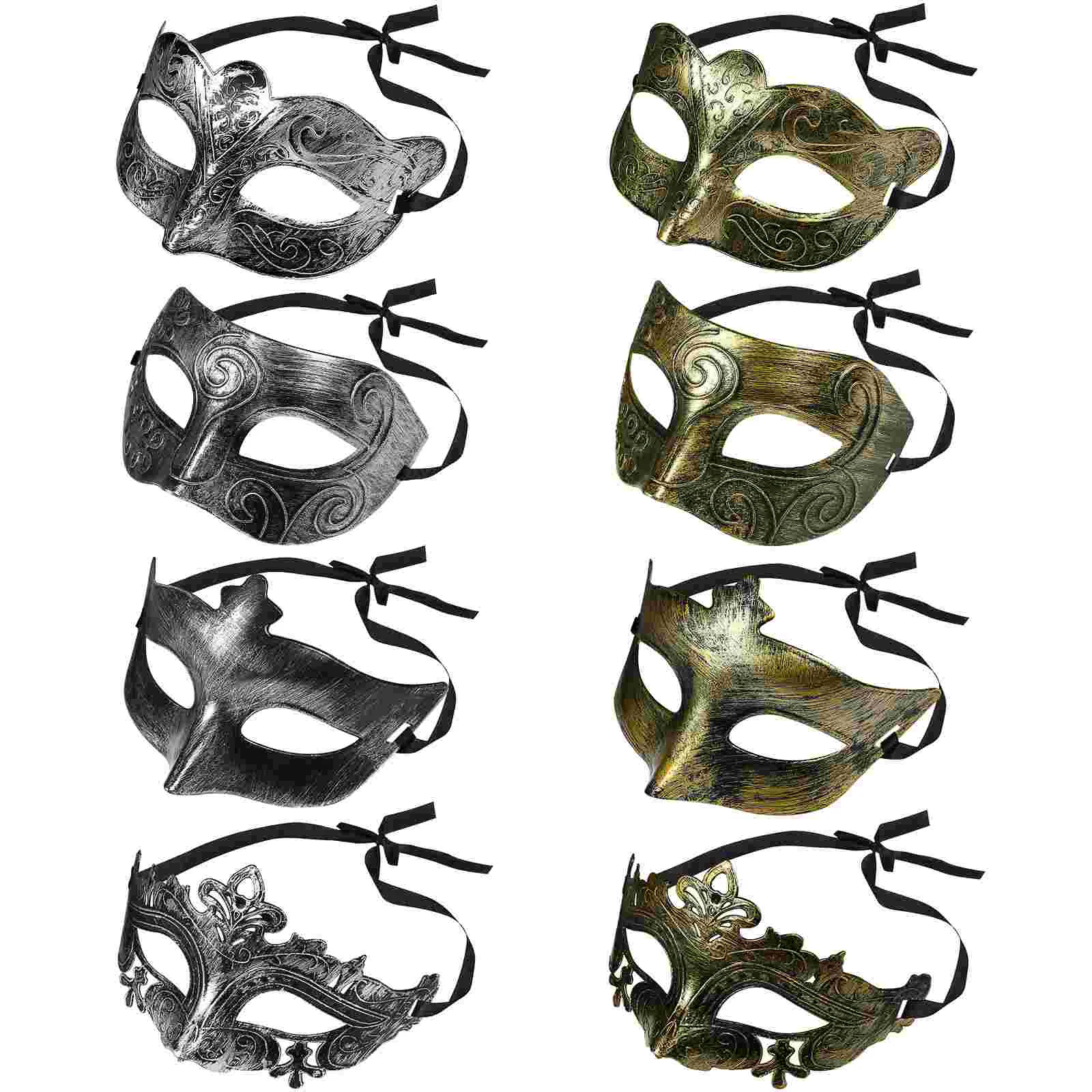 8 Pcs Masquerade Party Mask Cosplay Half Face Halloween Masks for Adults Makeup