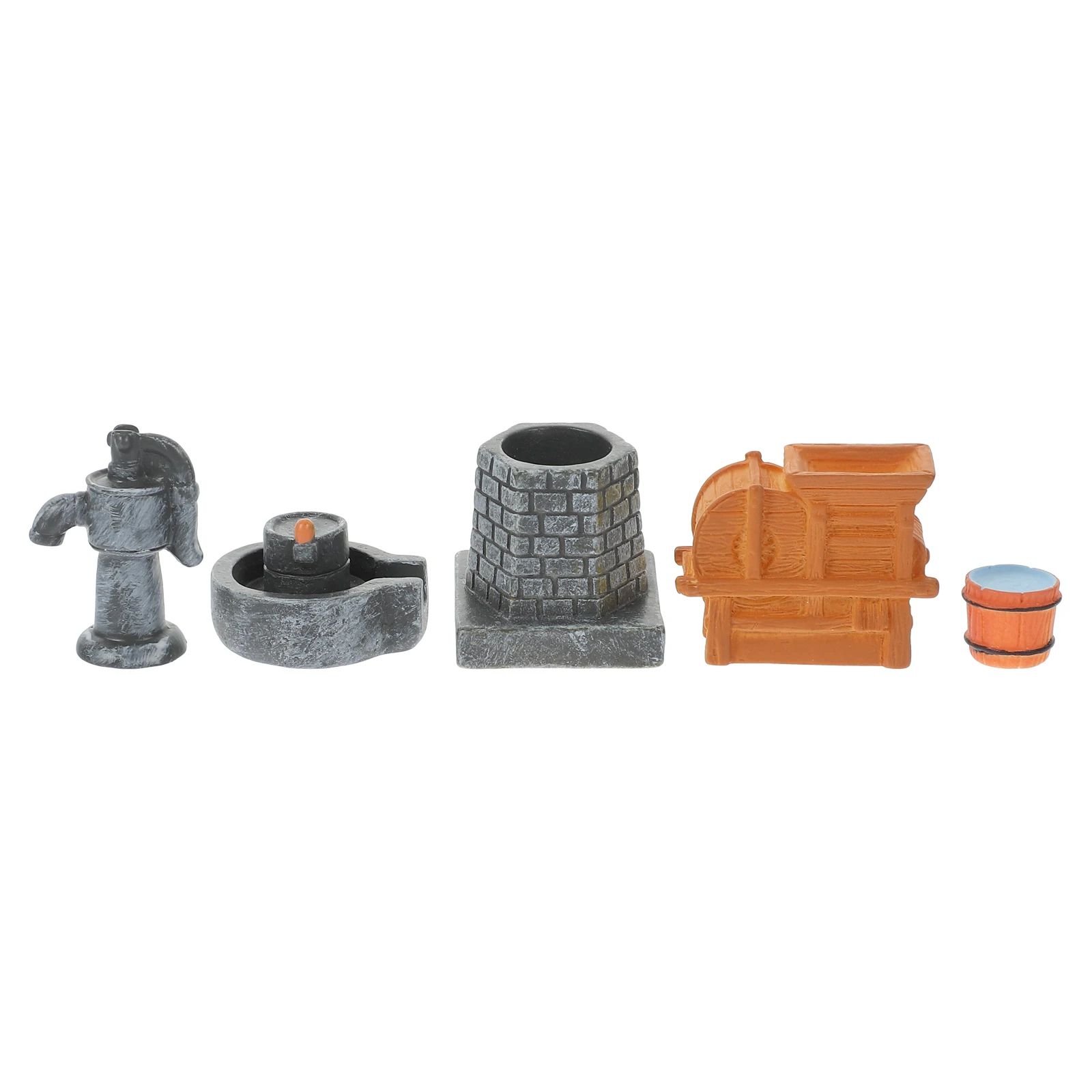 

5 Pcs Farming Tools Ornaments Dollhouse Gardening Micro-landscape Supplies Mini Decoration Accessory Resin Home