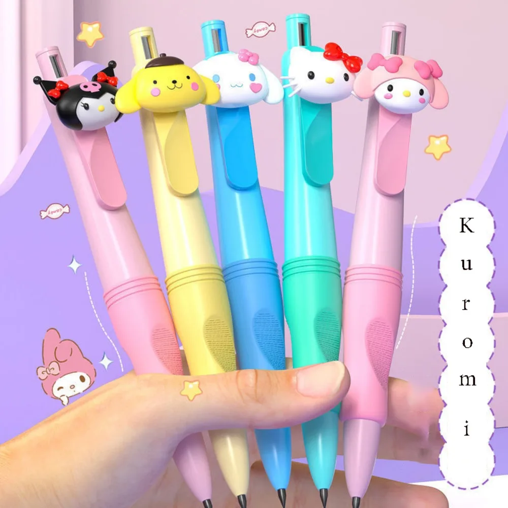 3/5PCS Cute Hello Kitty Kuromi Automatic Pencil 2.0mm Pen Core Drawing Exam Special 2B Pencil Office School Writing Art Supplies