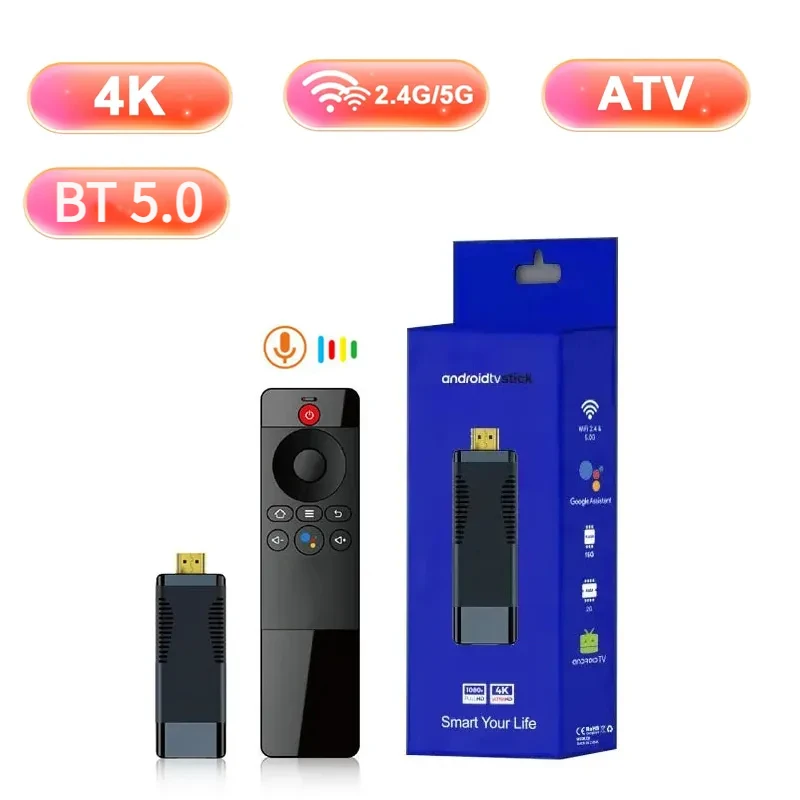 S96 ATV BT 5.0 TV Stick WiFi 4G 5G PK DQ06 Mini TV Stick Android 10 Allwinner H313 Support HD 4K 2GB 64GB Smart TV Box