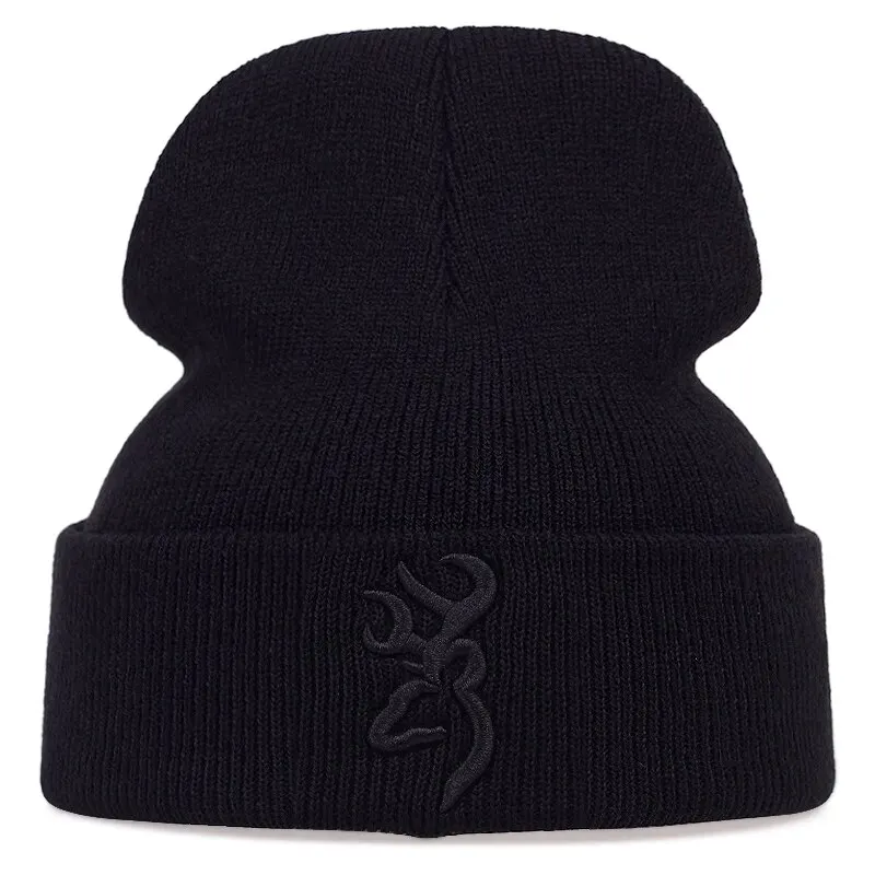 Unisex Personality Embroidery Beanies Autumn Winter Warm Hat Hip Caps for Women Men